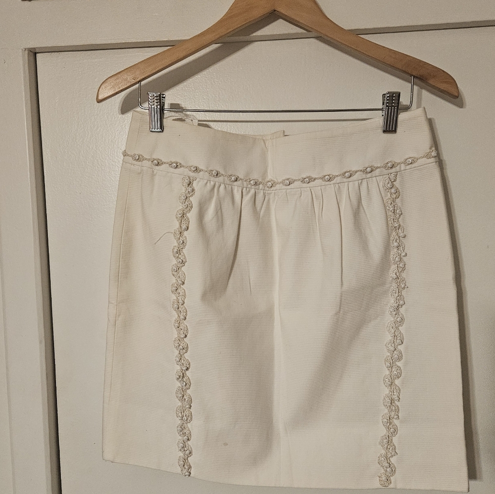 Anthropologie By Leifsdottir White Mini Skirt Size 8